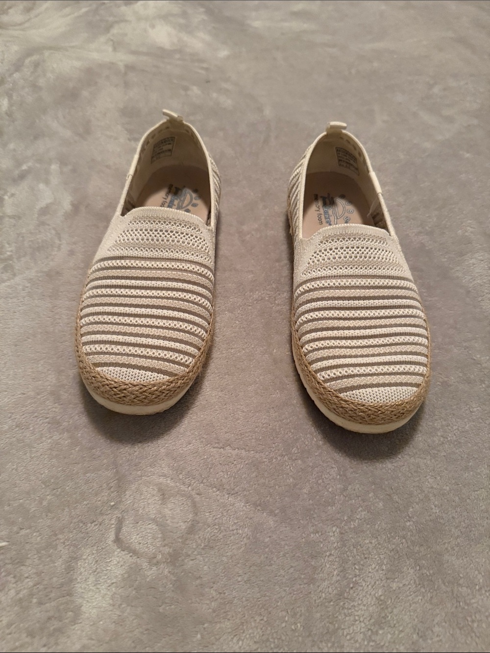 Skechers Neutral Knit Slip-On Flats with Woven Espadrille Edge